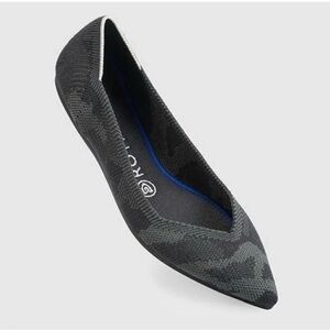 Rothy's The Point Camo Flats Dark Grey Women's Size 6 Camouflage White Halo